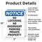 Signmission No Loitering No Overnight Parking OSHA Notice Sign, Aluminum, 7in W x 10in L, 2PK OS-2PACK-NS-A-710-V-14695 - alternate 2